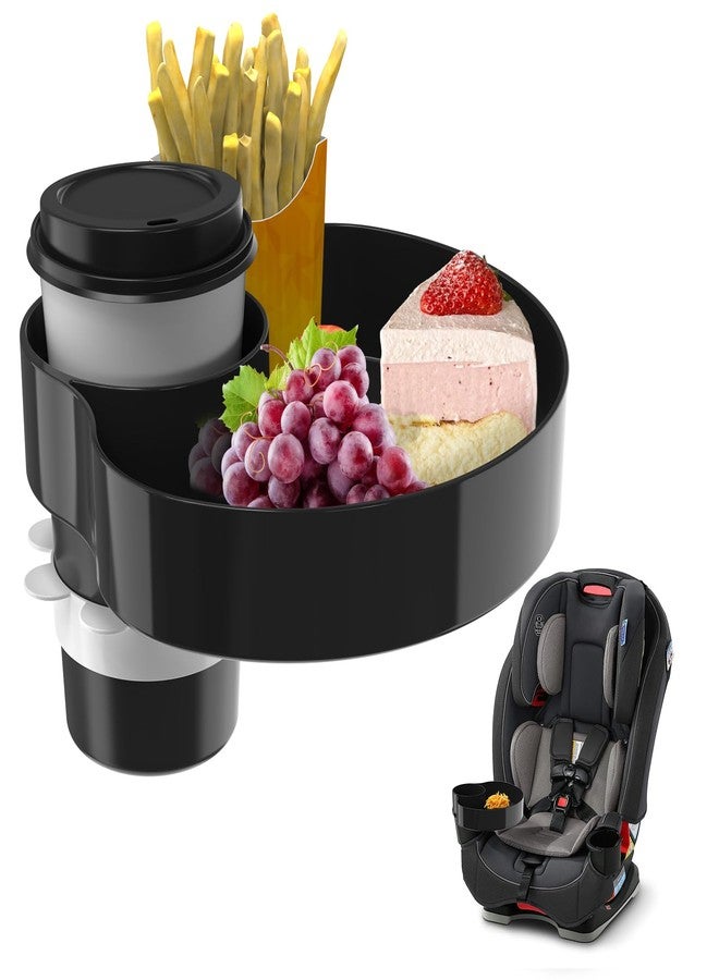 SSPONT Kids Car Seat Tray, Travel Tray with Cup Holder for Toddler Baby, Kids Car Seat Food Snack Organizer for Road Trip, Stroller snack Organizer Travel Must Haves Toddler Must Haves (Black) - Image 1